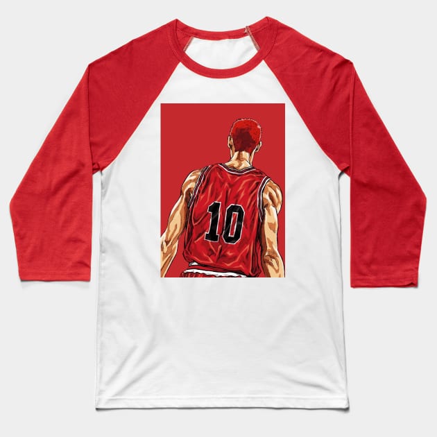 Slam Dunk Hanamichi Sakuragi vector Baseball T-Shirt by syanart